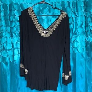 Amuse and society long sleeve black short romper